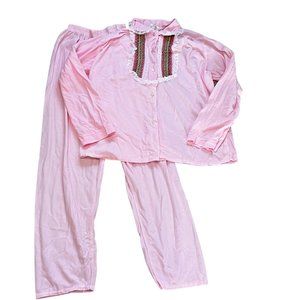 Ideal Lady Pink Size 36 Vintage Acetate/Nylon Pajama Sleepwear Set